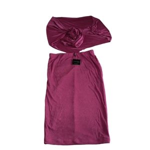NWT JLuxLabel Size Large Fushcia Pink Tie Skirt